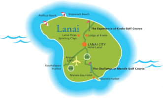 Hawaiian island map of lanai